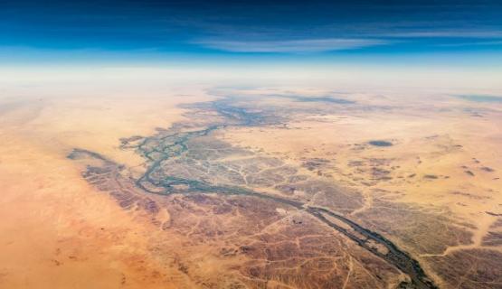 Aerial view of the river Nile