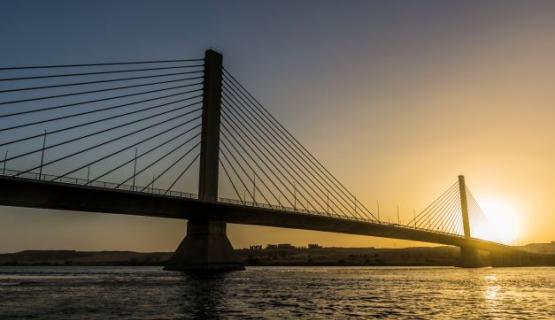 New Aswan Bridge over the river Nile Egypt